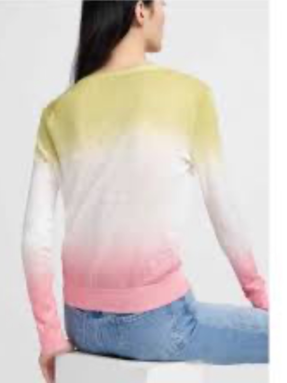 Theory Ombre Crewneck Sweater in Yellow, White & Pink